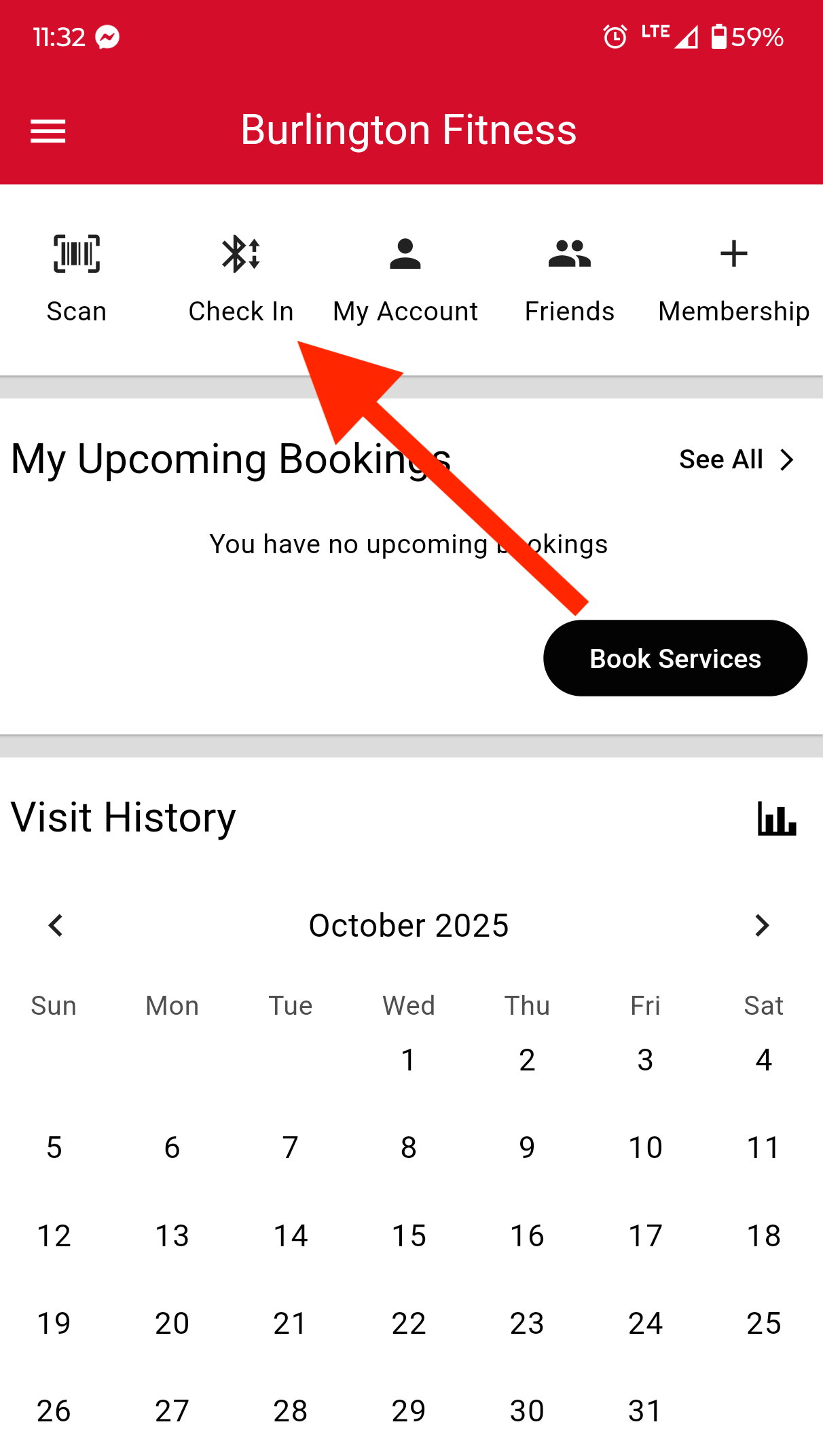 GymMaster check in button
